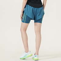 安德玛 官方奥莱UA 女子二合一短裤跑步健身训练运动修身梭织短裤