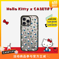 CASETIFY Hello Kitty x CASETiFY 三丽鸥联名花花 适用于iPhone15/14/13/Pro/Max手机壳 透明黑框 iPhone 15 Pro