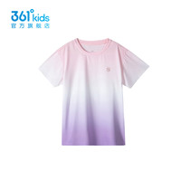 361°361度童装女童短袖针织衫2024年秋季中大童T恤 稚嫩粉 150cm
