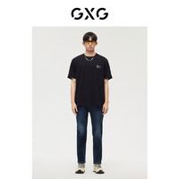 GXG 男装 商场同款极简系列宽松锥型牛仔裤 2022年冬季新品