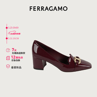 菲拉格慕（Ferragamo）女士红色Gancini扣饰高跟鞋 0769259_1D _ 65/37 