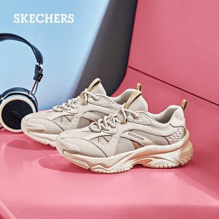 斯凯奇（Skechers）春夏女漫月鞋百搭厚底增高运动休闲鞋177591-NTTP 自然色/灰褐色/NTTP 37