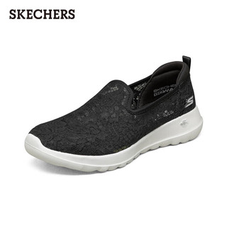 斯凯奇（SKECHERS）夏季女透气软底一脚蹬健步鞋蕾丝网面懒人鞋单鞋896020-BKW 黑色/白色/BKW 36