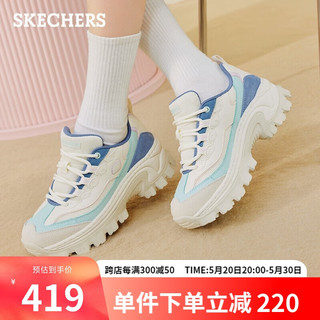 斯凯奇（Skechers）休闲鞋厚底老爹鞋增高蜜糕鞋177233蓝/多彩 36 蓝色/多彩色/BLMT