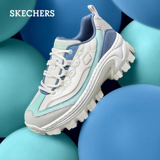 斯凯奇（Skechers）休闲鞋厚底老爹鞋增高蜜糕鞋177233蓝/多彩 36.5 蓝色/多彩色/BLMT 36.5尺码偏大一码，选小一码