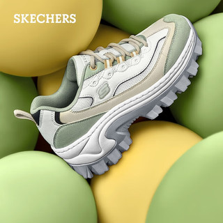 斯凯奇（Skechers）休闲鞋厚底老爹鞋增高蜜糕鞋177233橄榄绿/多彩 38.5 橄榄绿/多彩色/OLMT 38.5尺码偏大一码，选小一码