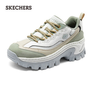 斯凯奇（Skechers）休闲鞋厚底老爹鞋增高蜜糕鞋177233橄榄绿/多彩 40 橄榄绿/多彩色/OLMT 40尺码偏大一码，选小一码