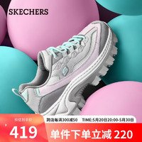 斯凯奇（Skechers）休闲鞋厚底老爹鞋增高蜜糕鞋177233灰/淡紫 37 灰色/淡紫色/GYLV 37尺码偏大一码，选小一码