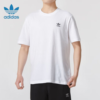 三叶草（Adidas）阿迪达斯短袖男 时尚简约休闲宽松透气舒适圆领T恤 IR9691 XL 白色