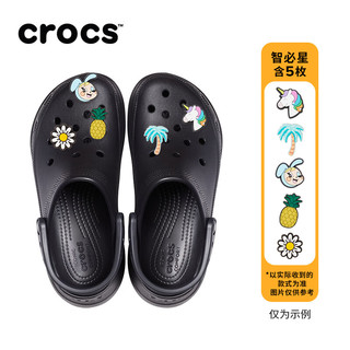 crocs卡骆驰复古洞洞鞋女鞋厚底老爹鞋小鲸鱼洞洞鞋|206302 黑色-001(含智必星) 36/37(230mm)