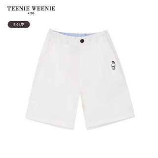 Teenie Weenie Kids小熊童装24夏季男童纯色经典百搭刺绣短裤 白色 110cm