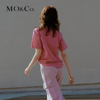 MO&Co. 摩安珂 MOCO泰迪熊徽章可爱印花圆领短袖宽松T恤纯棉上衣时尚洋气