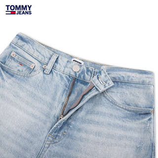 TOMMY JEANS24春夏女装复古潮流破洞中腰宽松阔腿牛仔裤DW0DW17588 牛仔蓝1AB 25