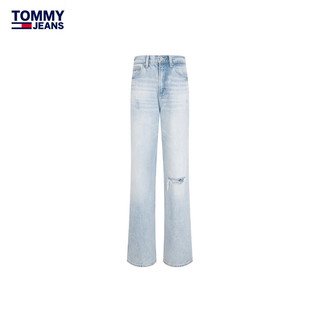 TOMMY JEANS24春夏女装复古潮流破洞中腰宽松阔腿牛仔裤DW0DW17588 牛仔蓝1AB 28