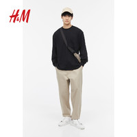 H&M HM男装T恤夏季时尚休闲宽松版型汗布上衣1200731