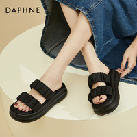 今日必买：DAPHNE 达芙妮 时装凉鞋女夏季时尚休闲单鞋2024百搭中跟粗跟鞋子优雅凉鞋