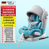 ULOP 优乐博 脚踏板安全座椅0-12岁儿童安全座椅汽车用0-4岁婴儿宝宝车载座椅 蓝[360°旋转+侧翼防护