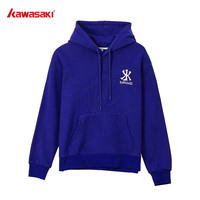 KAWASAKI 2024 运动卫衣款 川崎连帽套头长袖卫衣 克莱因蓝 2XL