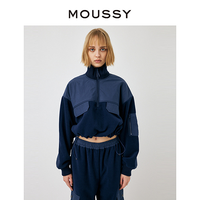 百亿补贴：MOUSSY 摩西 春季新品街头感面料拼接立领卫衣外套女010GAL30-6190