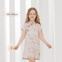 YeeHoO 英氏 女童（105-150）短袖新中式裙夏季新款