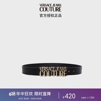 范思哲Versace Jeans Couture皮带女士LOGO板扣腰带 72VA6F09-71627 BLACK-899黑色 80