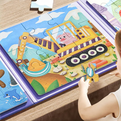 雅瑞乐拼图_雅瑞乐 磁力拼图磁性磁吸儿童益智玩具宝宝男女孩六一儿童