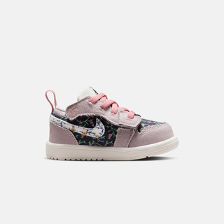 耐克（NIKE）Jordan乔丹女童JORDAN 1 LOW板鞋婴童运动童鞋FJ3450 001灰紫/帆白/煤黑/星尘红 22码 (脚长约12CM)