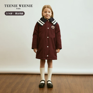 Teenie Weenie Kids小熊童装男女童可脱卸大翻领棉服 酒红色 160cm