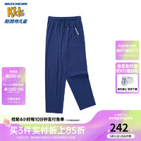 Skechers斯凯奇男女童运动夏季儿童凉感长裤P224K035 中世纪蓝/007D 170cm