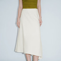 URBAN REVIVO 女士优雅通勤不对称裙摆A字显瘦半裙 UWG540045 米白 XXS