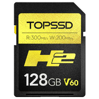 天硕(TOPSSD)高品质SD卡_H2专业影像存储卡,UHS-II双芯高速存储 相机内存卡 v60sd卡 V60【读300M/s+写200M/s】128GB