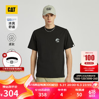CAT卡特24夏季男户外CoolMax凉感宽松舒适短袖T恤 黑色 S