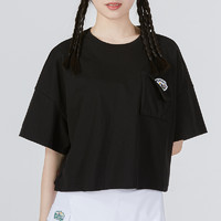 88VIP：PUMA 彪马 短袖女短款黑色T恤运动服圆领透气半袖536880-01