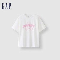 Gap 盖璞 女装2024夏季小熊刺绣纯棉圆领短袖T恤柔软亲肤上衣465239 白色 L