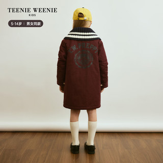 Teenie Weenie Kids小熊童装男女童可脱卸大翻领棉服 酒红色 150cm