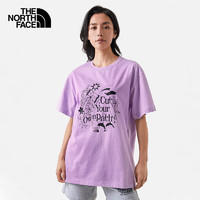 THE NORTH FACE 北面 短袖T恤女户外舒适宽松T恤7WEF 紫色/HCP S