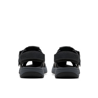Clarks 其乐 索塔系列 男鞋夏季镂空绑带复古时尚缓震罗马凉鞋 261768997 黑色 42.5