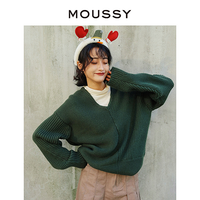 百亿补贴：MOUSSY 摩西 春季新品V领落肩毛衣针织衫010EA270-6650