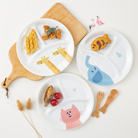 光峰（日用百货） 宝宝餐盘分格盘陶瓷家用三分隔盘杯子三格盘日本儿童餐具