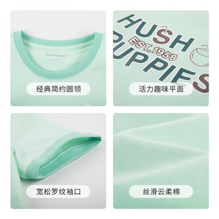 暇步士（Hush Puppies）童装儿童2024夏季男女大童速干防晒凉感亲肤休闲时尚活力短袖 芥末绿C款 170cm