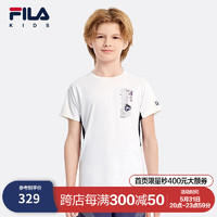 FILA斐乐童装儿童上衣2024新款男中大童运动跑步短袖T恤 -WT