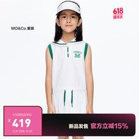 little MO&Co.凉感速干 little moco童装24夏装女童网球风无袖背心连衣裙 本白色 160/76