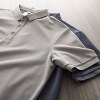 Cebrodz 300g重磅純棉翻領polo衫短袖男夏季寬松美式復古商務純色打底衫