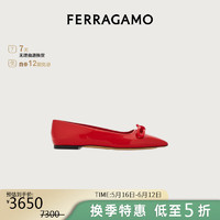 菲拉格慕（Ferragamo）女士红色蝴蝶结芭蕾舞平底鞋 0771542_1D _ 70/37.5 