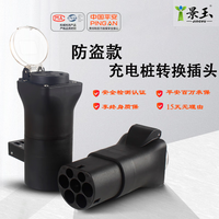 景玉景玉防盗款交流充电桩转换头插头220V转换器取电器房车电摩代步车 黑色 防盗款公插10A16A国标通用插孔