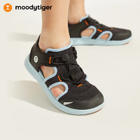 moodytiger儿童凉鞋24年夏季男女童包头防滑透气户外运动鞋 炭黑色 37码