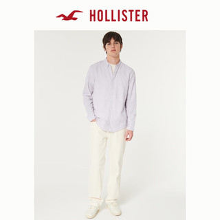 HOLLISTER 24春夏美式长袖亚麻混纺衬衫 男 KI325-4002 浅紫色 L (180/108A)