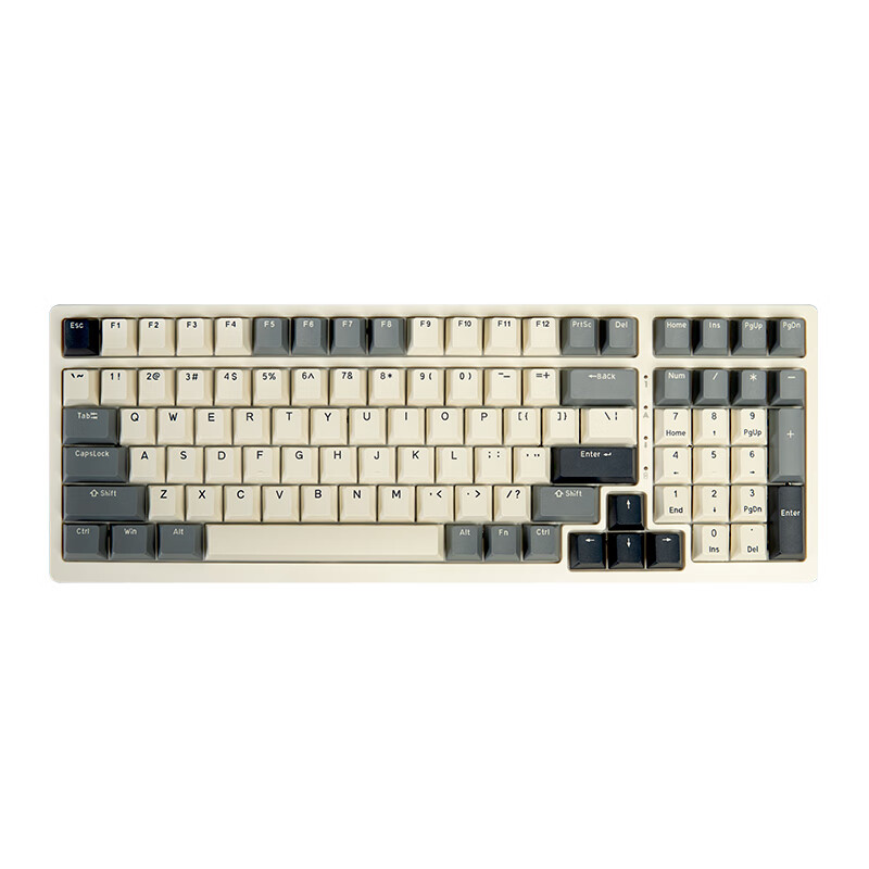 98 三模机械键盘 98配列 茶轴 RGB  五十度灰