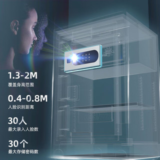 虎圣保险柜 家用办公保险箱 全钢防盗可入墙可固定保管柜 高120cm单门金刚黑 电子密码款