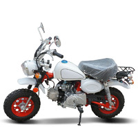 风感觉 迷你小猴子110cc摩托车小街车汽油复古小弯梁踏板助力代步摩托车 白色 8寸轮